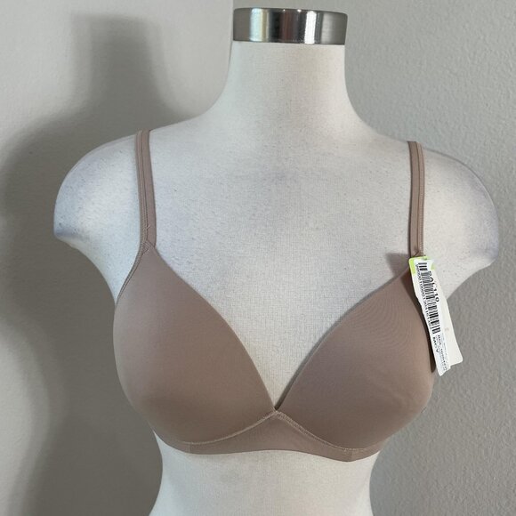 Warners Bra Womens 34B Beige All You Need Wireless Lift T-Shirt Padded 01298 - Picture 1 of 10